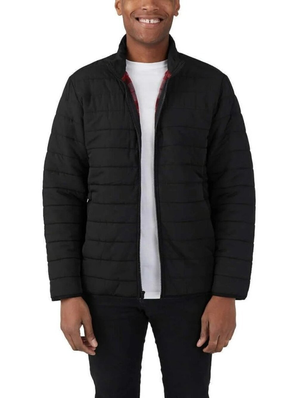 Voyager Men's M Black Polar Fleece Lined Puffer Jacket Water Resistant K1380